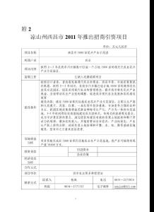 涼山州西昌市2011年推出招商引資項目