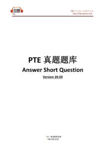 PTE真題機經 Answer Short Question 20.3