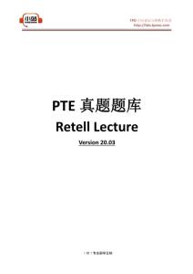 PTE真题机经 Retell Lecture 20.3