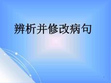 2007高考专题复习之病句（一）