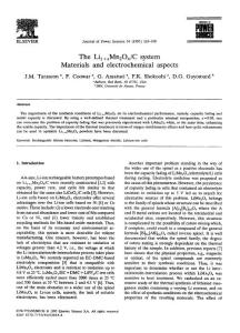 1995 Journal of Power Sources 54 (1995) 103-108 Bellcore 贝尔通信研究中心J.M. Tarascon Lil xMn204-C体系材料与电化学 The Lil xMn204-C system Materials and electrochemical aspectsals an