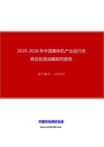 2020年中国美体机产业运行态势及投资战略研究报告