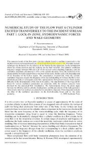 Numerical Study of the Flow past a Cylinder excited Transversely to the Incident Stream. Part 1_Lock-in Zone, Hydrodynamic Forces and Wake Geometry（Re=106相当全面）（2000）