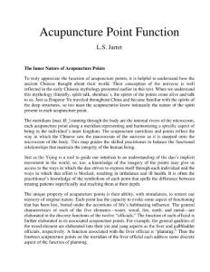 Acupuncture Point Function