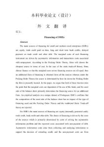 中小企业融资【外文翻译】