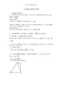 高考数学三角函数大题综合训练