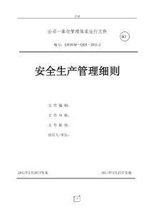 公司安全生产管理细则2011（一体化）