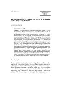 group theoretical approaches to vector parameterization of rotation