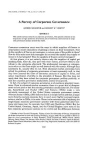 A  survey of corporate Governance
