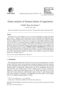 Genre analysis of business letters of negotiation