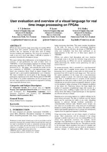 User evaluation and overview of a visual language for real time image processing on FPGAs