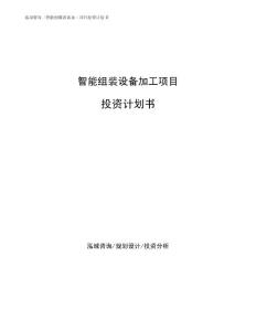 智能组装设备加工项目投资计划书