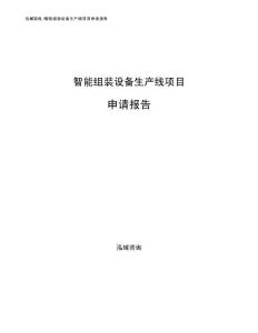 智能组装设备生产线项目申请报告范文参考