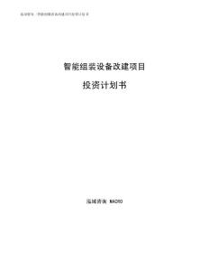 智能组装设备改建项目投资计划书参考范文