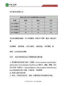 中國人民大學公共管理（MPA）考研復試資料筆記重點、參考書真題