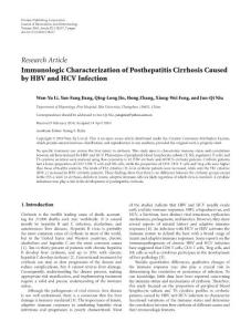 Immunologic Characterization of Posthepatitis Cirrhosis Caused