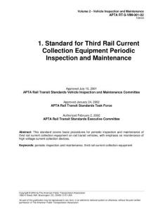 Volume 2.1 RT-S-VIM-001-02 Std for Third Rail Current Collection Equipment Periodic Inspection and Maintenance