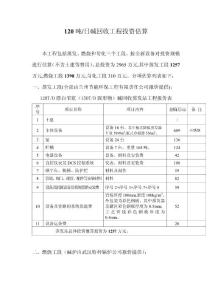 120T碱回收工程投资估算