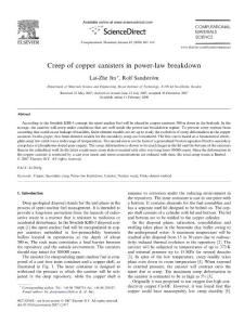 Creep of copper canisters in power-law breakdown