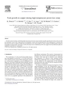Void growth in copper during high-temperature power-law creep