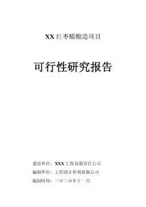 紅棗醋項目可行性報告