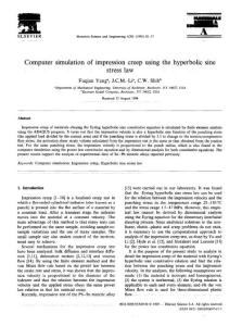 Computer simulation of impression creep using the hyperbolic sine stress law