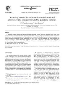 Boundary element formulation for two-dimensional creep problems using isoparametric quadratic elements