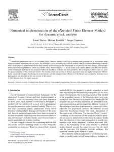 Numerical implementation of the eXtended Finite Element Method for dynamic crack analysis
