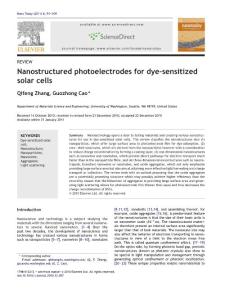 Nanostructured photoelectrodes for dye-sensitized solar cells