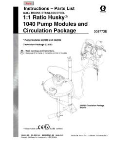 Husky1040 Air-operated Diaphragm Pumps308773e