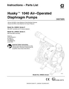 Husky1040 Air-operated Diaphragm Pumps308788N
