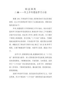 XX局理论学习半年总结