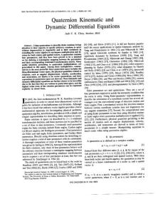 Quaternion Kinematic and Dynamic Differential Equations