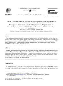 Load distribution in a four contact-point slewing bearing