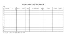 表10：深圳市企业退休人员生存认证登记表