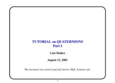 Tutorial on Quaternions_Part I (2001)