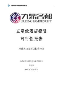 重慶萬盛黑山谷酒店投資方案