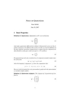 Notes on Quaternions_2007