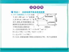 2012届高三化学5年高考3年模拟课件：专题10  水的电离和溶液的酸碱性