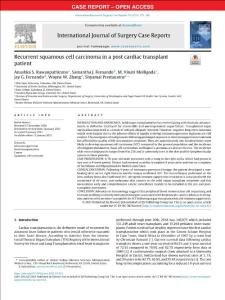 recurrent squamous cell carcinoma in a post cardiac transplant patient-論文
