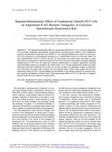 regional hemodynamic effects of candesartan cilexetil (tcv-116), an angiotensin ii at1-receptor antagonist, in conscious spontaneously hypertensive rats-論文