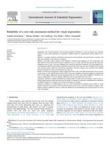 reliability of a new risk assessment method for visual ergonomics-論文