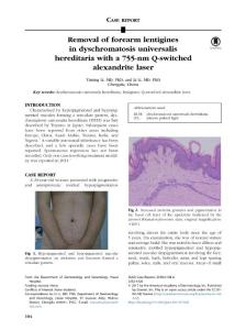 removal of forearm lentigines in dyschromatosis universalis hereditaria with a 755-nm q-switched alexandrite laser-論文