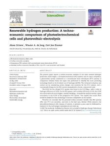 renewable hydrogen production a techno-economic comparison of photoelectrochemical cells and photovoltaic-electrolysis-論文