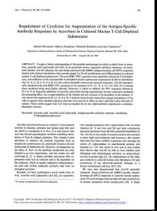 requirement of cytokines for augmentation of the antigen-specific antibody responses by ascorbate in cultured murine t-cell-depleted splenocytes-論文