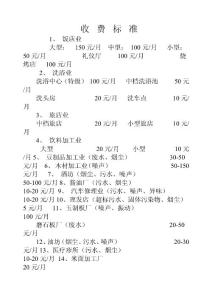 收費標準(高表)