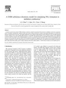 A USM turbulence-chemistry model for simulating NOx formation in turbulent combustion