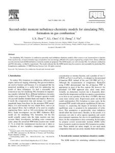 Second-order moment turbulence-chemistry models for simulating NOx formation in gas combustion