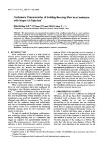 Turbulence Characteristics of Swirling Reacting Flow in a Combustor with Staged Air Injection