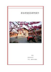新農(nóng)村建設(shè)調(diào)查報(bào)告